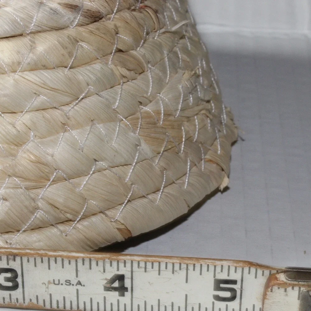 Birch + Vine Woven Basket Small Oval Natural Straw Boho Decor 6.3x5in Mexico NWT